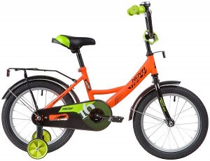 Велосипед NOVATRACK 16" VECTOR оранжевый, тормоз нож, крылья, багажник, защита А-тип