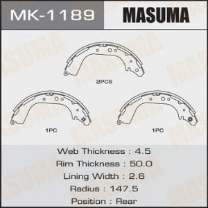 Колодки барабанные MASUMA R-2055