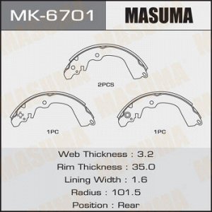 Колодки барабанные MASUMA R-3050