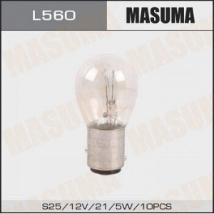 Лампа цок. MASUMA 12v 21+5W BAY15d S25 двухконтактная (уп.10шт) L560