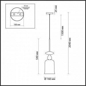 4646/1 PENDANT ODL20 278 золотой/коричневый/разноцветный Подвес E27 60W 220V BELLA