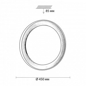 3031/DL SN 055 Светильник пластик LED 48Вт 3000-6500K D450 IP43 пульт ДУ/ LampSmart ASUNO