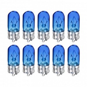 Галогенная лампа для авто Cartage BLUE, T10, W5W, 12 В, 5 Вт, набор 10 шт