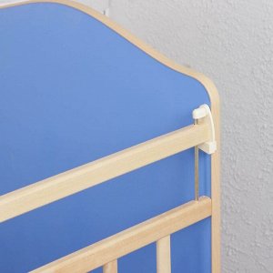 Детская кроватка «Сыночек» на колёсах или качалке, цвет синий