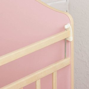 Детская кроватка «Принцесса» на колёсах или качалке, с поперечным маятником, цвет розовый