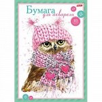 Папка для акварели А4 10л &quot;Совенок&quot; 180г/м2 (048900) 17076 Хатбер-М {Россия}