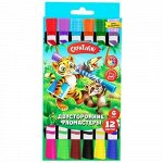 Фломастеры 12цв 6шт двусторонние ФЛД06КР Creativiki {Китай}
