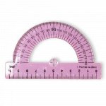 Транспортир 180 градусов 10 см пластиковый ТП-10 Пчелка {Россия}