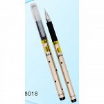 Ручка гелевая &quot;BASIR&quot; &quot;ipen8&quot; 0.5мм черная 8018-4 золотистый корпус с рисунком, прозрачный колпачок Basir {Россия}