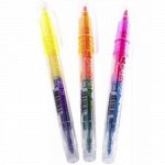 Текстовыделитель двусторонний 3/2мм &quot;Multi Hi-Lighter Twin&quot; оранжевый/зеленый с жидкими чернилами H2-1000 Crown {Корея}