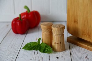 Набор перечница и солонка, 4,5*4,5*8,5 см, бамбук BRAVO