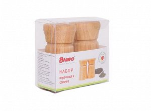 Набор перечница и солонка, 4,5*4,5*8,5 см, бамбук BRAVO