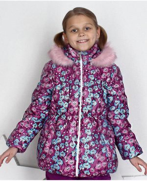 Зимняя куртка для девочки Цвет: цветок