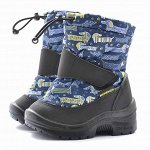 Зимние детские сапоги Nordman Mini на затяжке синие BADGER DOGS