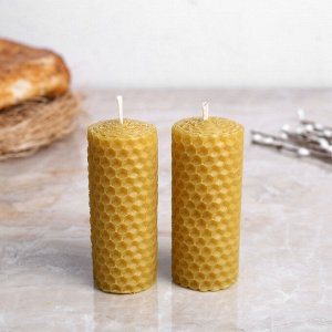 Набор свечей из вощины медовой 8 см, 2 шт "Со Светлой Пасхой" с эфирным маслом Мята, МИКС