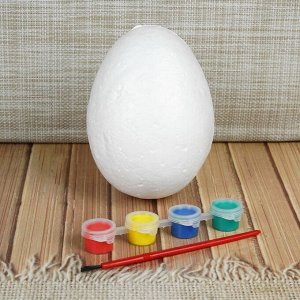 Яйцо под раскраску, размер: 9 ? 13 см, краски 4 шт. по 3 мл, кисть