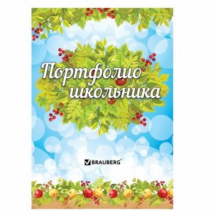 Портфолио школьника BRAUBERG, 16 листов: титульный лист, содержание, 14 разделов «Окружающий мир»