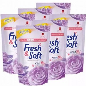 Lion Thailand LION Essence Fresh &amp; Soft Кондиционер для белья 600мл, &quot;Violet Romanc&quot; мягк.упаковка, Таиланд