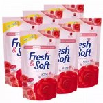 * LION Essence Fresh &amp; Soft Кондиционер для белья 500мл, &quot;Red Rose&quot; мягк.упаковка, Таиланд