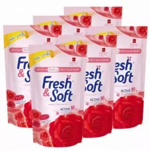 * LION Essence Fresh & Soft Кондиционер для белья 600мл, "Red Rose" мягк.упаковка, Таиланд