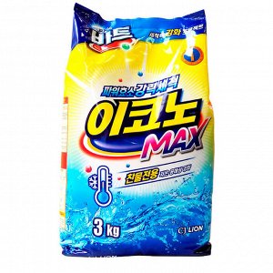 Стиральный порошок для стирки в хол.воде EconoPlus, 3кг, мягкая упаковка/Ю.Корея