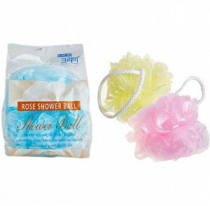 Мочалка-розочка из полиэтиленовой сетки "Rose Shower Ball" (мягкая) диаметр - 11 см