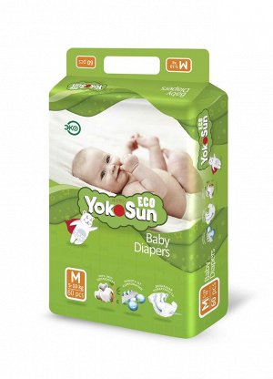 ECO YokoSun детские подгузники на липучках размер  M (5-10 кг.) 60 шт.