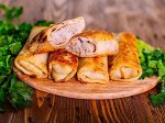 БЛИНЫ фаршированые:  МЯСО, РИС  (400 гр.)