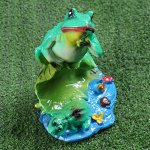 Садовая фигура &quot;Лягушка на лилии&quot;, зелёный цвет, 22 см