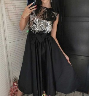Платье Ткань: пайетка, юбка атлас,длина 118