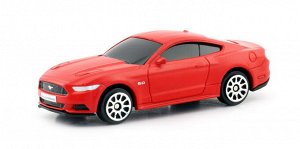 344028SM(A) Машинка металлическая Uni-Fortune RMZ City 1:64 Ford Mustang 2015, без механизмов, цвет красный матовый, 9 x 4.2 x 4 см