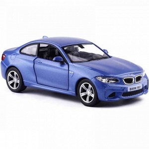 554034-BLU Машинка металлическая Uni-Fortune RMZ City 1:36 BMW M2 COUPE with Strip инерционная, 2 цвета (синий), 11,80х4,90х3,73 см