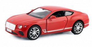 554043-RD Машинка металлическая Uni-Fortune RMZ City 1:32 The Bentley Continental GT 2018 (цвет красный)