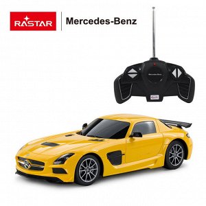 54100Y Машинка на радиоуправлении RASTAR Mercedes-Benz SLS AMG цвет желтый, 1:18