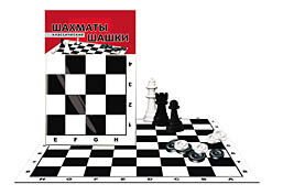 Настольная игра Рыжий кот Шахматы и шашки классические в пакете + поле 28,5х28,5 см18