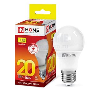 Лампа светодиодная LED-A60-VC 20Вт 230В Е27 3000К 1800Лм IN HOME