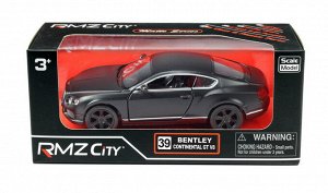 Машинка металлическая Uni-Fortune RMZ City 1:32 Bentley Continental GT V8, инерционная, серый матовый цвет, 16.5 x 7.5 x 7 см942