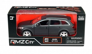 554016M Машинка металлическая Uni-Fortune RMZ City 1:32 Audi Q7 V12 , инерционная, серый матовый цвет, 16.5 x 7.5 x 7 см