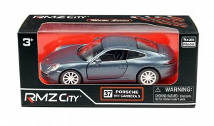 554010M(A)-no Машинка металлическая Uni-Fortune RMZ City 1:32Porsche 911 Carrera S (2012), инерционная, темно-синий матовый цвет, 16.5 x 7.5 x 7 см