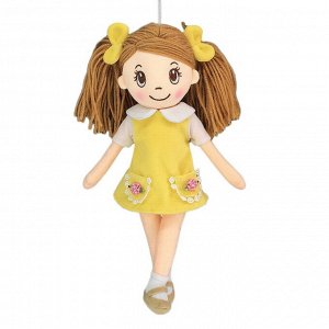 Кукла ABtoys Мягкое сердце, мягконабивная в желтом платье, 30 см