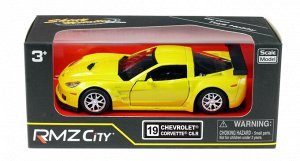 554003Z(E)-no Машинка металлическая Uni-Fortune RMZ City 1:32 Chevrolet Corvette C6-R, инерционная, цвет желтый металлик