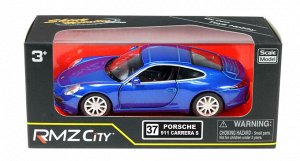 554010Z(E) Машинка металлическая Uni-Fortune RMZ City 1:32 Porsche 911 Carrera S, инерционная, цвет синий металлик