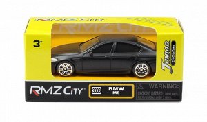 344003SM Машинка металлическая Uni-Fortune RMZ City 1:64 BMW M5, без механизмов, черный матовый цвет