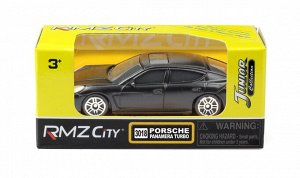 344018SM Машинка металлическая Uni-Fortune RMZ City 1:64 Porsche Panamera, без механизмов, черный матовый цвет