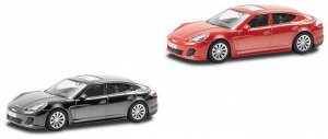 444009 Машинка металлическая Uni-Fortune RMZ City 1:43 Porsche Panamera Turbo, без механизмов, 2 цвета (черный/красный)