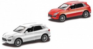 444012 Машинка металлическая Uni-Fortune RMZ City 1:43 Porsche Cayenne Turbo , без механизмов, 2 цвета (красный/белый)