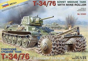 Сборная модель ZVEZDA Танк Т-34/76 с минным тралом10