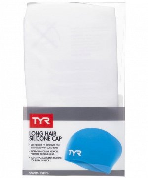 Шапочка для плавания Long Hair Wrinkle-Free Silicone Cap, силикон, LCSL/100, белый