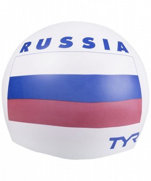 Шапочка для плавания Russia Silicone Swim Cap, силикон, LCSRUS/100, белый