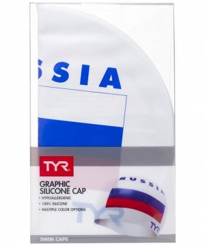 Шапочка для плавания Russia Silicone Swim Cap, силикон, LCSRUS/100, белый